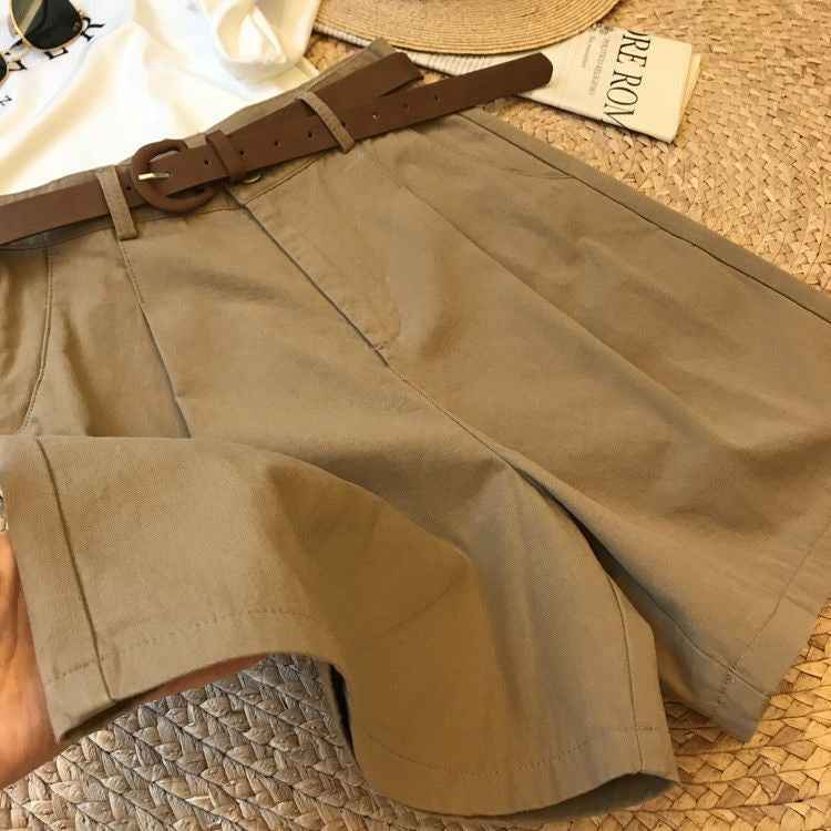 Womens Relaxed Versatile High-waisted Workwear Wide-leg Pants