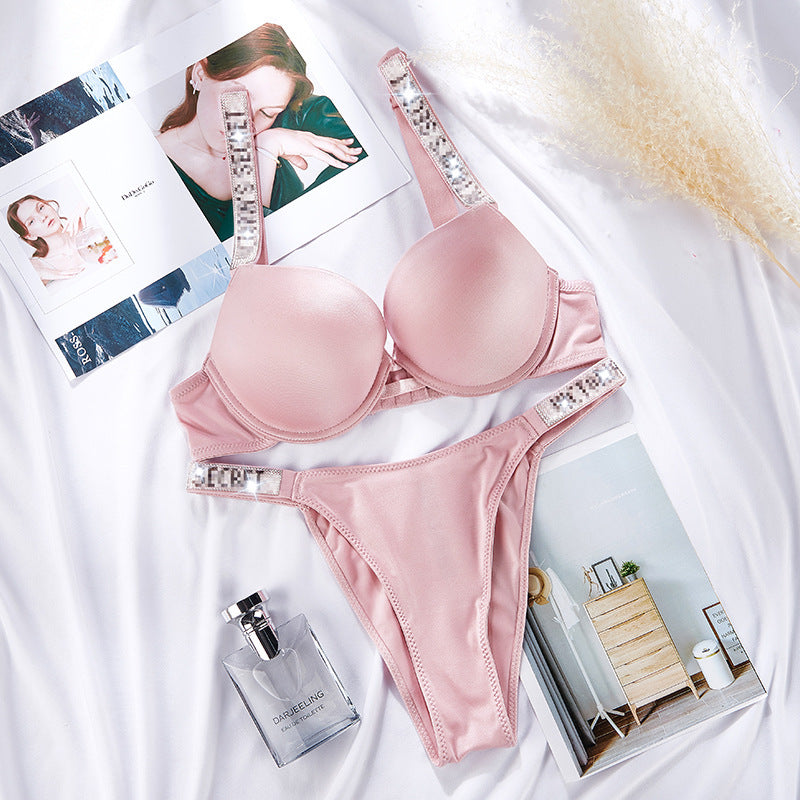 Diamante Embellished Bra and Knicker Set | 11 Colours
