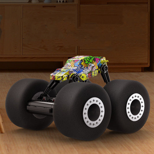 RC Stunt Truck Sponge Tyres - 2.4G Off-Road Remote Control Car LED Lighting Age 8+