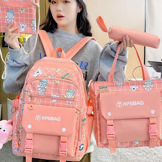 Girls Primary School Nylon Backpack – 5 Colours
