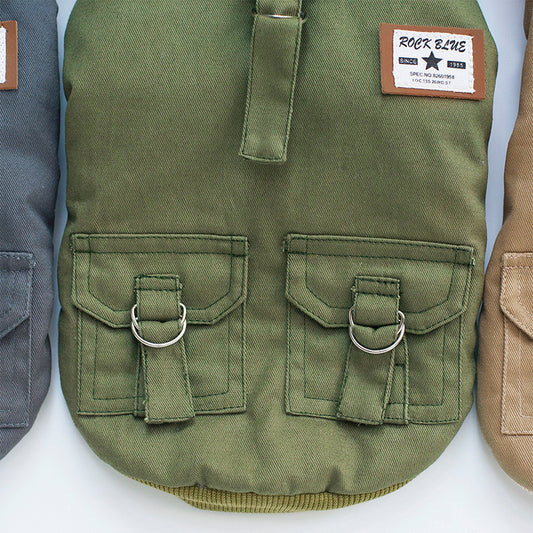 Small Dog Hoodie Coat | Warm Cotton Overalls | 3 Colours