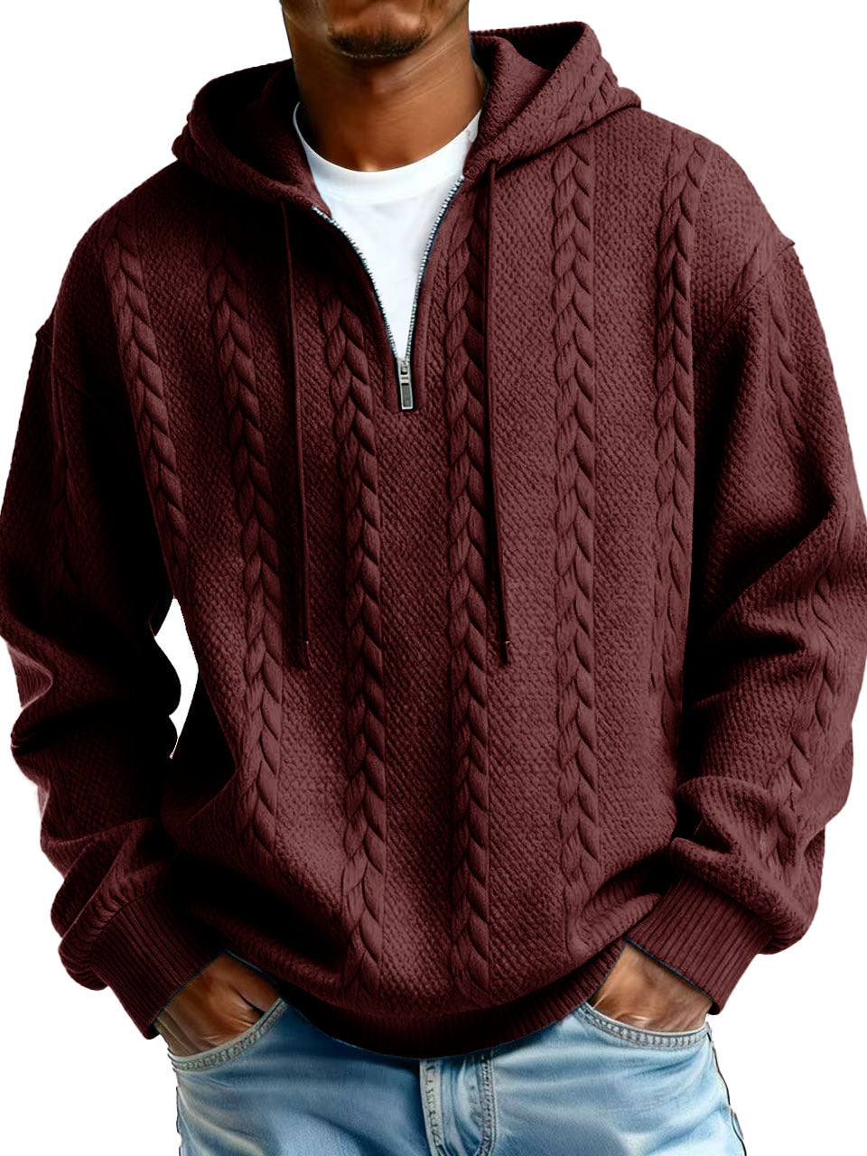 Men's Half-Zip Printed Hoodie – Loose Fit Pullover | 10 Styles | Sizes S–5XL