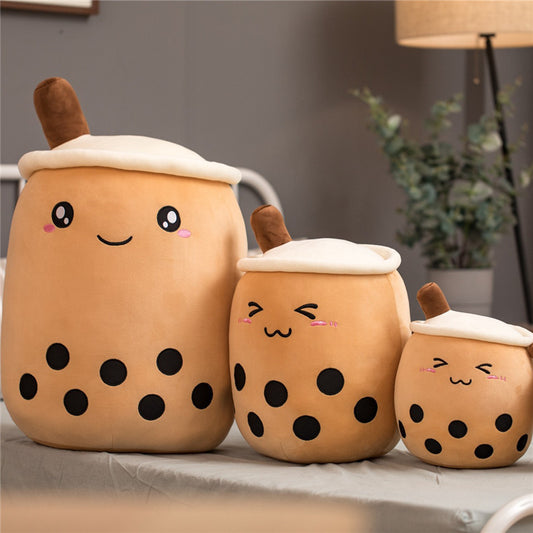 Boba Tea Plush Pillow Cushion - Soft Bubble Tea Stuffed Toy