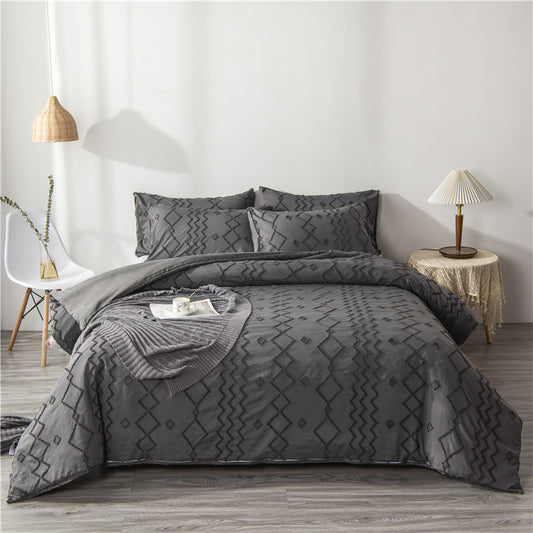 Bohemian Pillow Cases | Dark Grey, Light Grey, White & Mandala