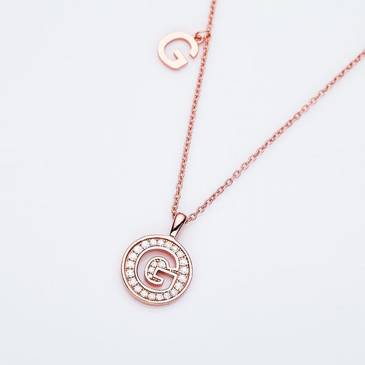 S925 Silver Moissanite Letter G Necklace | GRA Certified