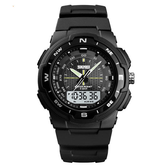 Men's Dual Display Sport Watch – 50M Waterproof, Japanese Movement