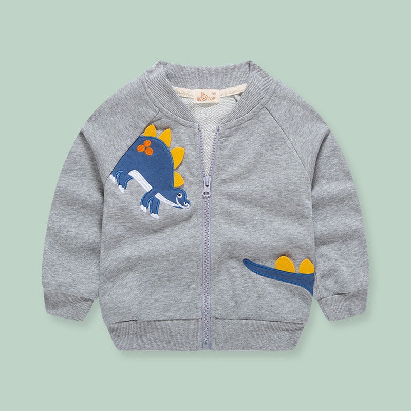 Children's Cartoon Zip-Up Jacket | Cotton Baseball Cardigan for Kids