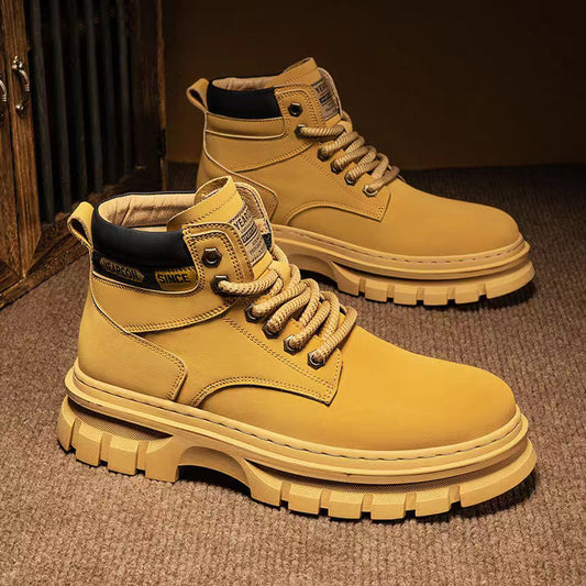 Men's Classic Martin Boots | Workwear Lace-Up Mid-Calf