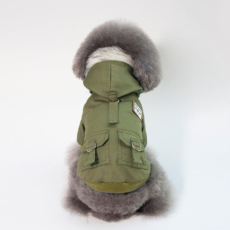 Small Dog Hoodie Coat | Warm Cotton Overalls | 3 Colours