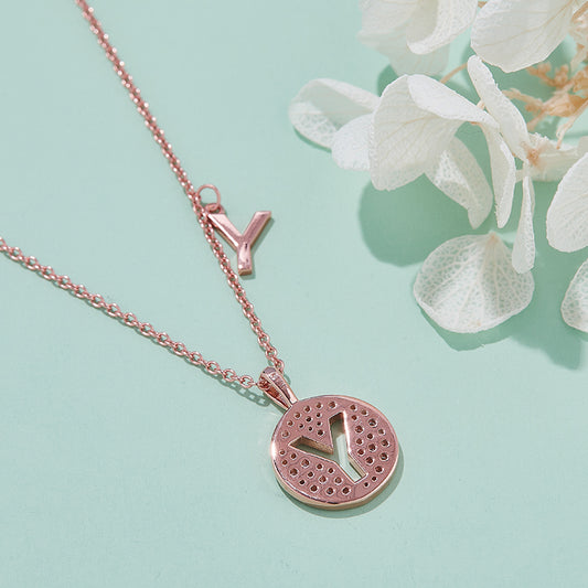 Moissanite Letter Y Necklace | Platinum-Plated S925 Silver | GRA Certified