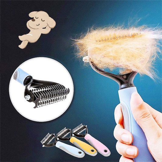 Pet Grooming Brush | Button Hair Removal | Non-Slip | Cats & Dogs