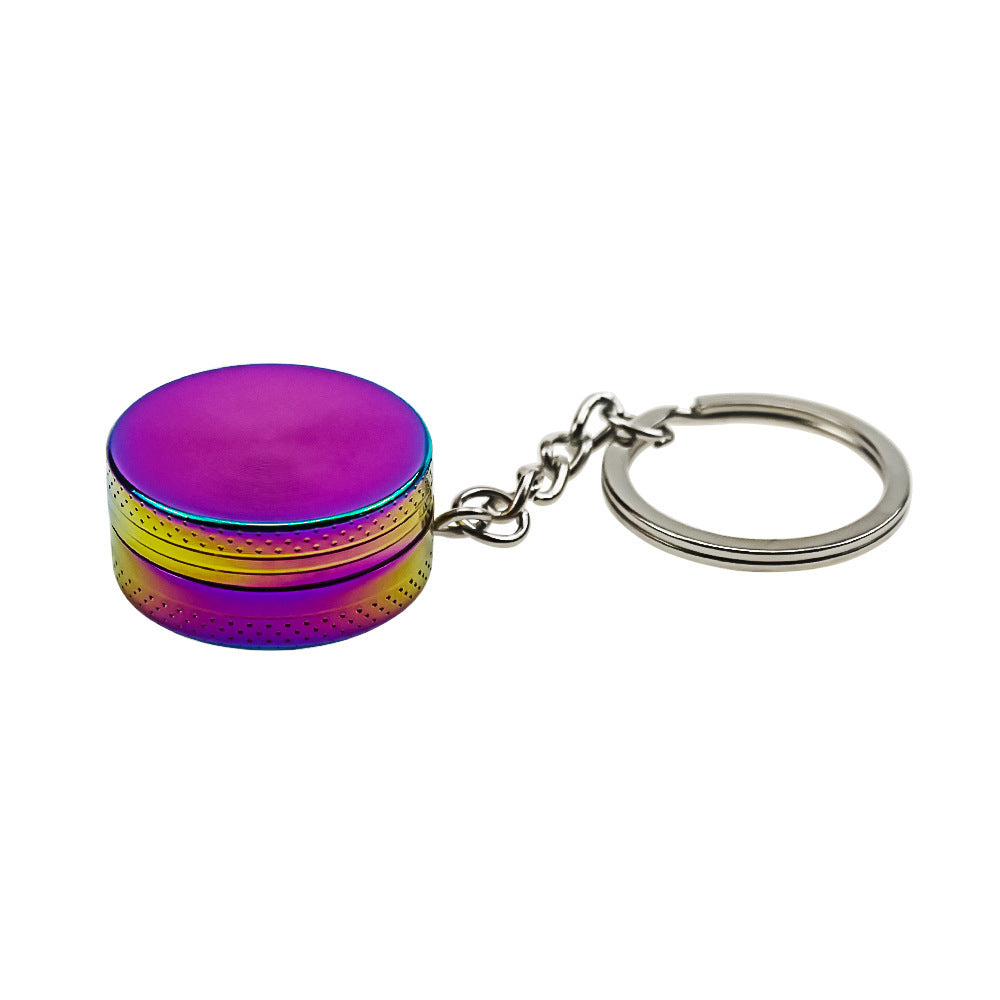 Zinc Alloy Magnetic Grinder Keychain | Compact 30mm Herb Grinder