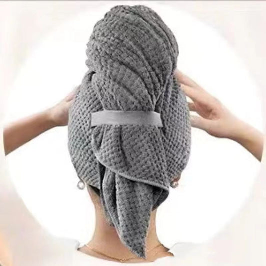 Thickened Coral Fleece Hair Drying Cap | Quick-Dry & Soft | 4 Colours