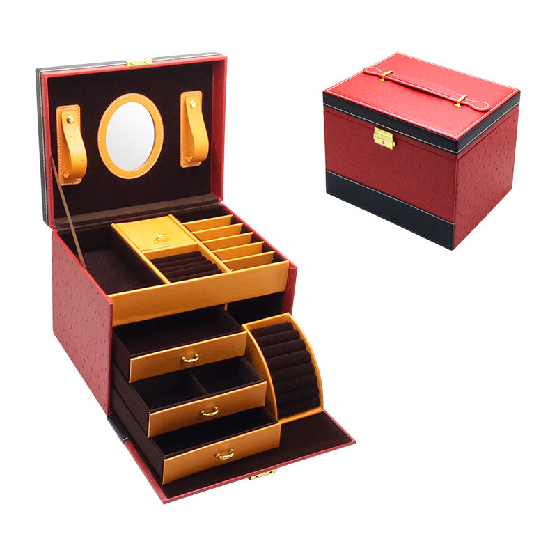 Luxury Leather Jewellery Box – Hard Case Organiser, 7 Colours