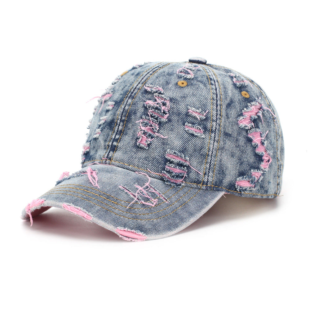 Women's Striped Cotton Sun Hat | Casual Dome Cap with Letter Detail – 7 Styles