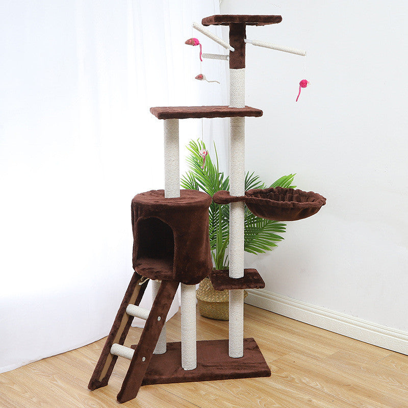 Large Cat Tree & Climbing Frame | Sisal & Plush | 140cm