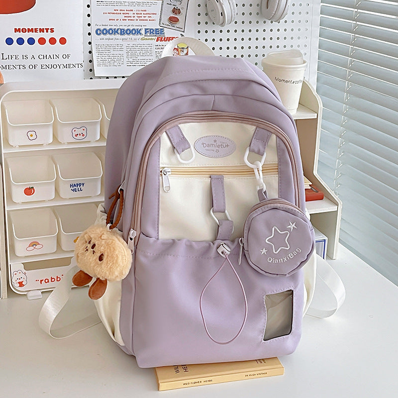 Girls Nylon School Backpack – 5 Colours, Standard & Pendant