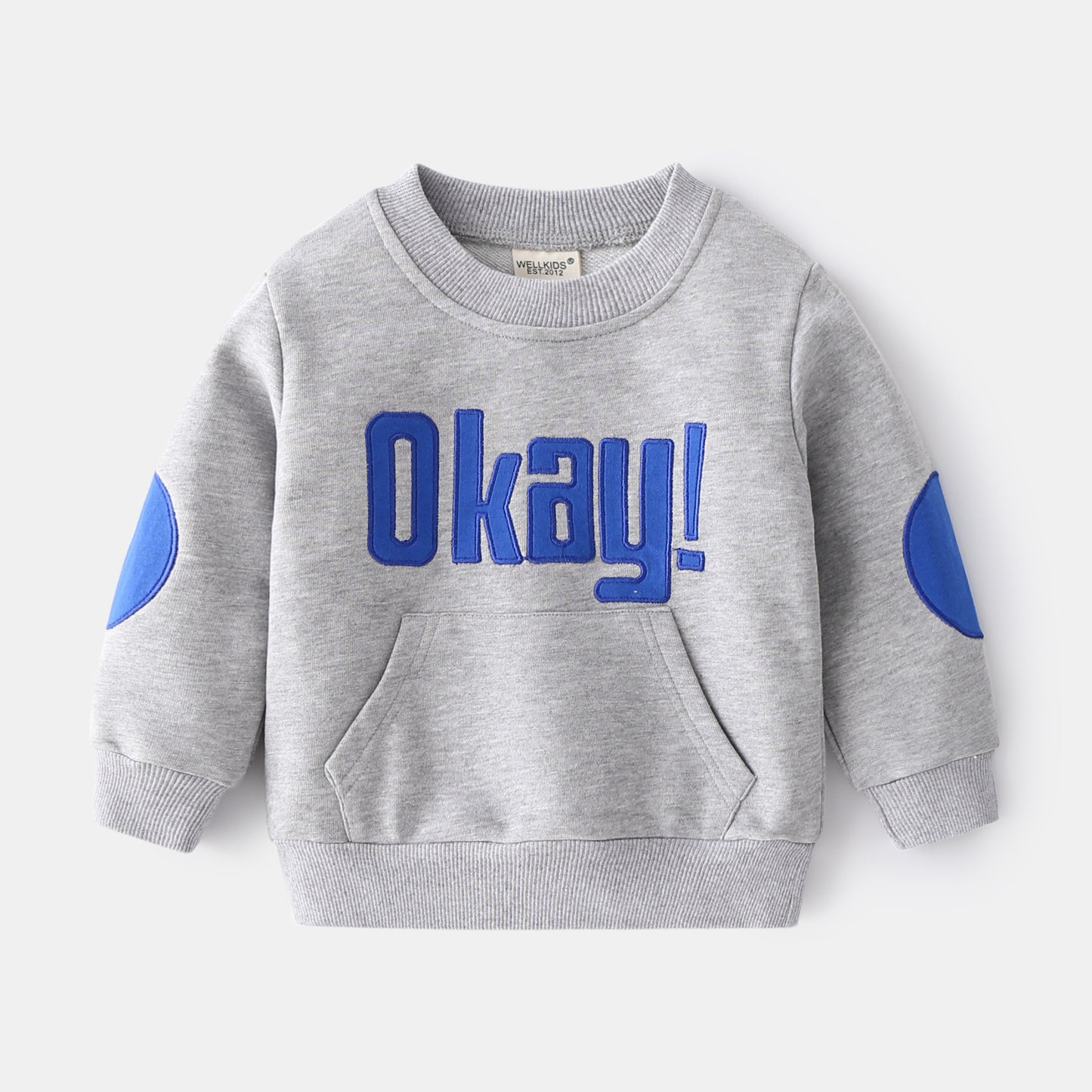 Boys' Letter Print Pullover Sweatshirt | Kids Cotton Sweatshirt