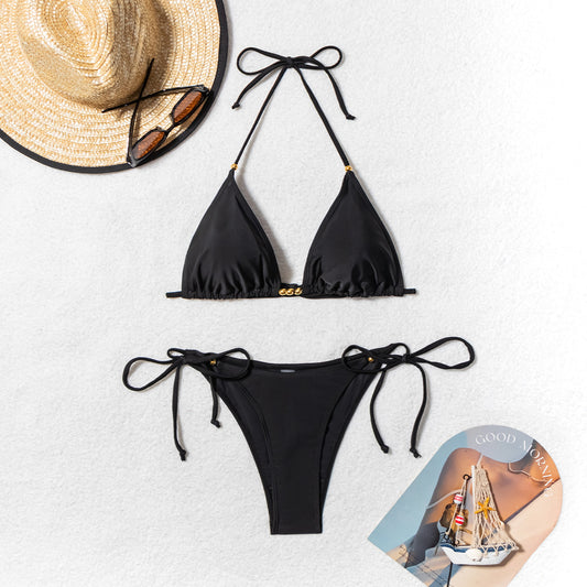 Women's Metal Bead Bikini Set | Two-Piece Swimsuit
