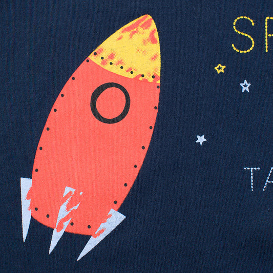 Kids Rocket Print Cotton T-Shirt | Boys & Girls Summer Tee