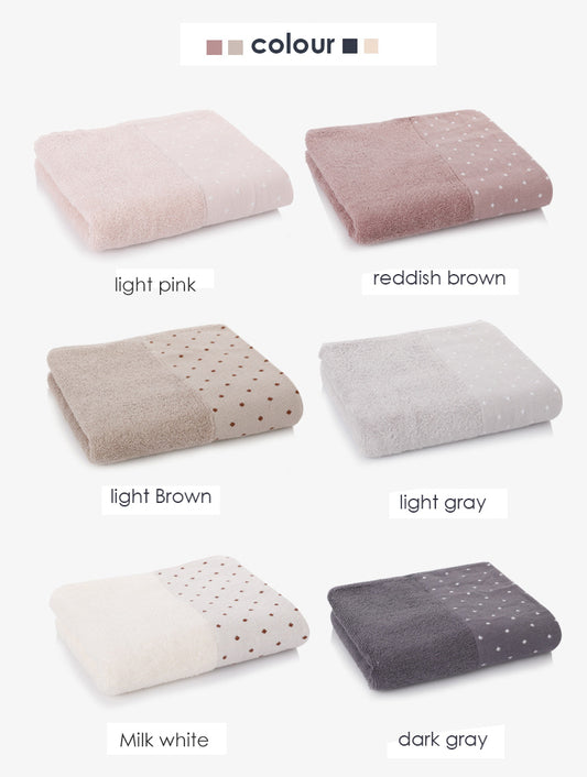 Wide Satin Dot Jacquard Bath Towel – 100% Cotton