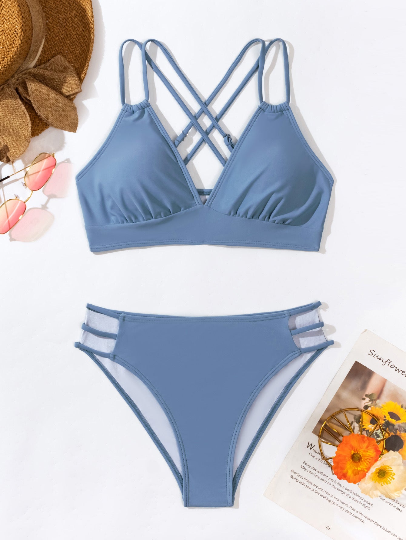 Women's V-Neck Halter Bikini Set | Two-Piece Swimsuit