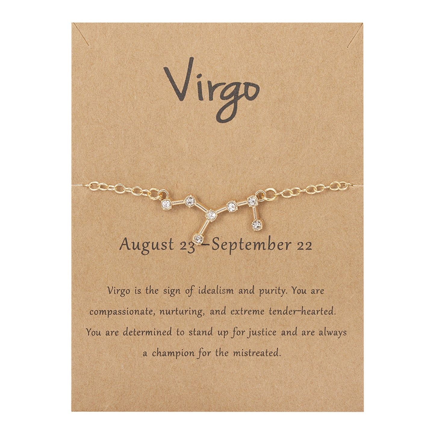 Zodiac Star Sign Gold-Plated Chain Bracelet | All 12 Signs