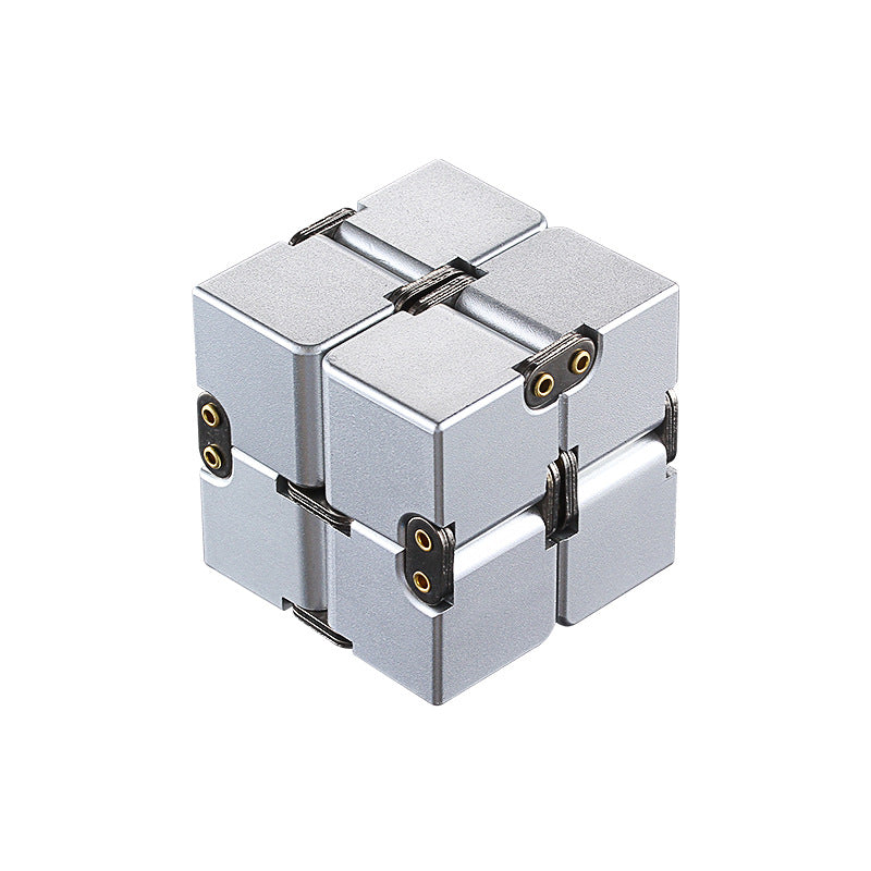 Premium Aluminium Alloy Infinite Cube Fidget Toy | Metal Desk Toy