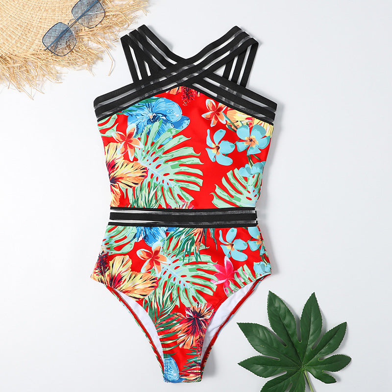 Women's Floral Print One-Piece Swimsuit | Padded Swimwear S–XL
