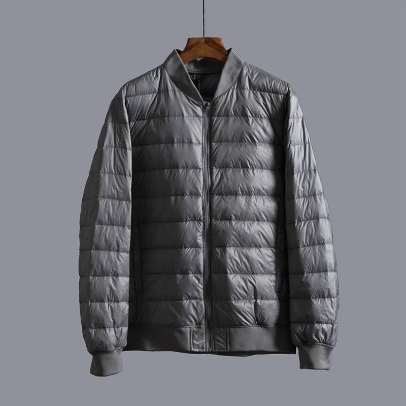 Men's Lightweight Down Jacket - Baseball Collar Casual Winter Coat