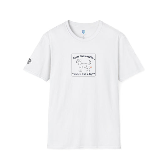 'Easily Distracted By…wait, is that a dog?' Cartoon Dog Graphic Tee