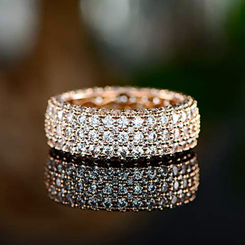 Multi-Layer Geometric Ring | Light Luxury Copper Ring for Women