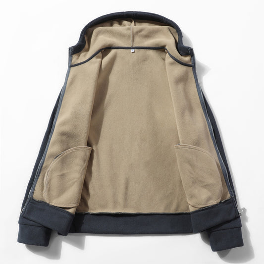 Men's Fleece-Lined Hooded Cardigan Jacket | Casual Outerwear XS–3XL