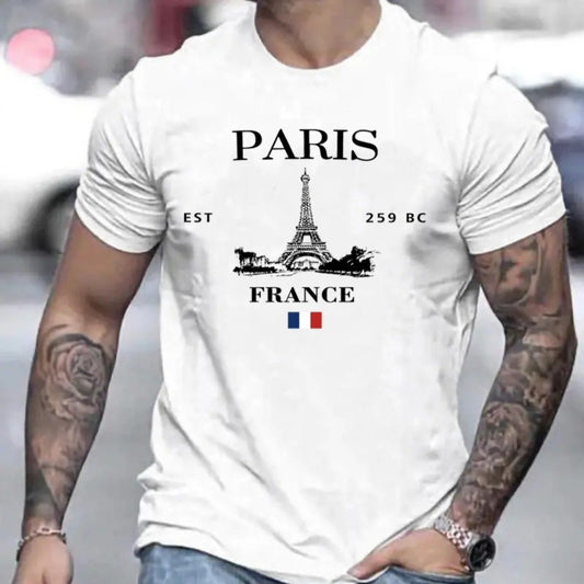 Men's Chinese-Style Printed T-Shirt – Artistic Retro Cotton Tee