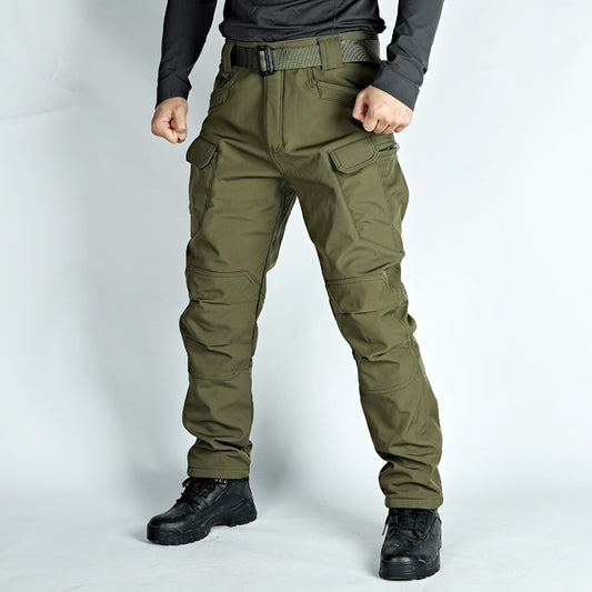 Men's Fleece-Lined Tactical Soft Shell Trousers | Waterproof Winter Pants