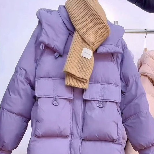 Women's Padded Cotton Jacket - Long Sleeve Winter Coat