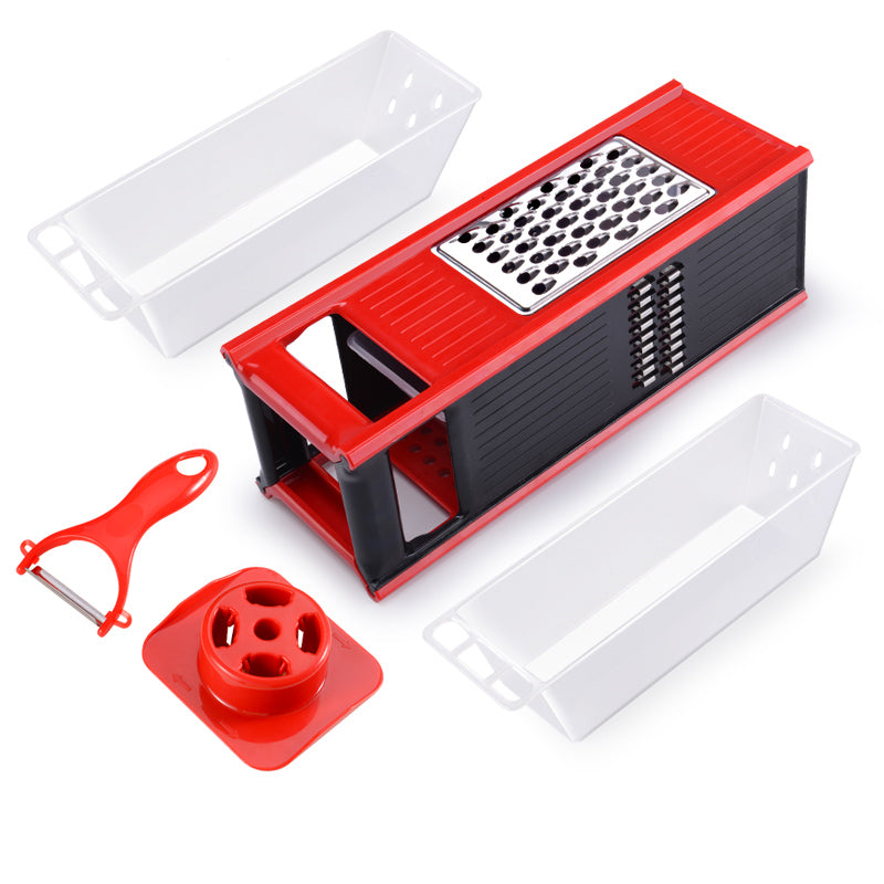 4-in-1 Mandoline Vegetable Shredder with Drain Box | Kitchen Prep Tool