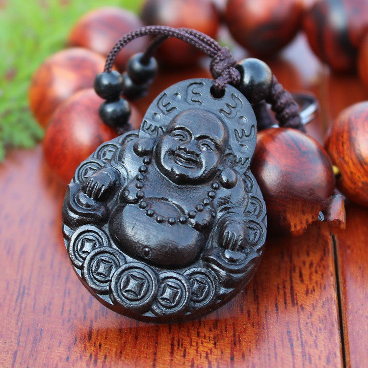 Natural Ebony Wood Keychain | Unisex Wooden Charm Pendant | JP Collections