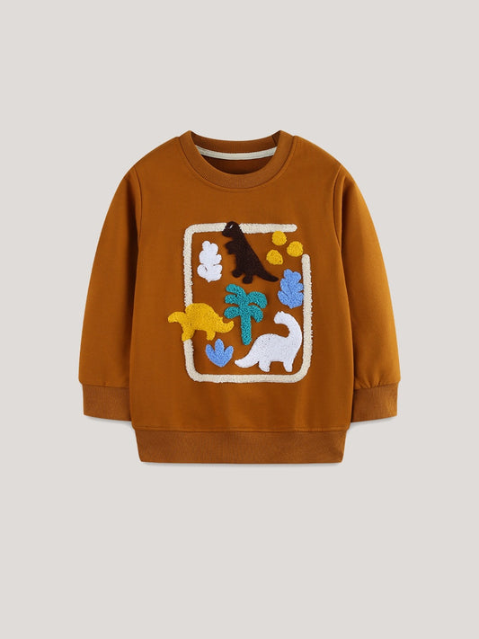 Kids Cartoon Animal Print Cotton Sweatshirt | Unisex Jumper