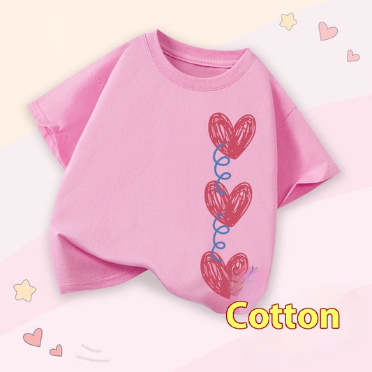 Girls Cartoon Print Short Sleeve Cotton T-Shirt – 14 Designs