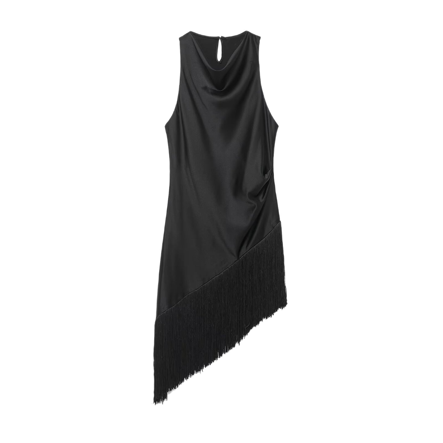 Women's High Waist Sleeveless Tassel Dress
