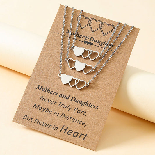 Heart-Shaped Stainless Steel Handmade European And American Style Fashion Card Heart Necklace
