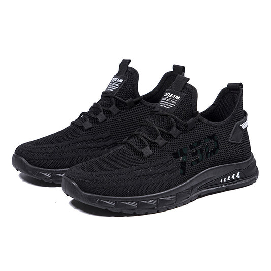 Breathable Mesh Low-Top Sports Casual Trainers - Lace-Up Rubber Sole