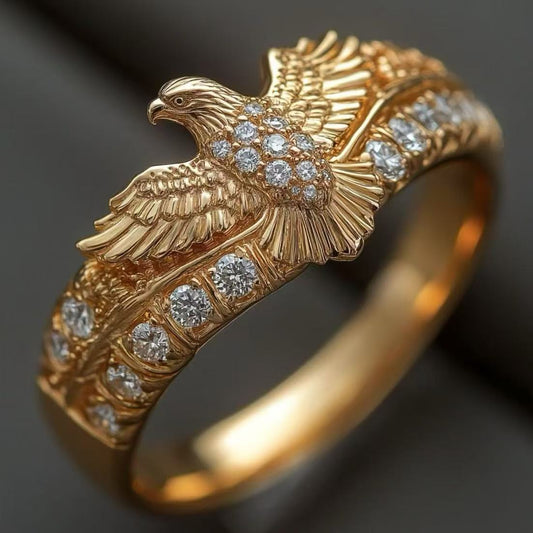 Gold Eagle Wing Ring | Minimalist Alloy Statement Ring for Women