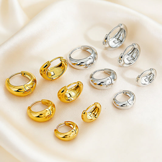 Gold Arc Ear Cuff | Stainless Steel U-Shaped Hoop Earrings