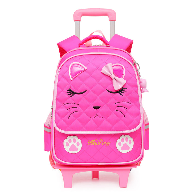 Kids' 3-Wheel Trolley School Bag – Detachable Wheeled Backpack, 20–35L