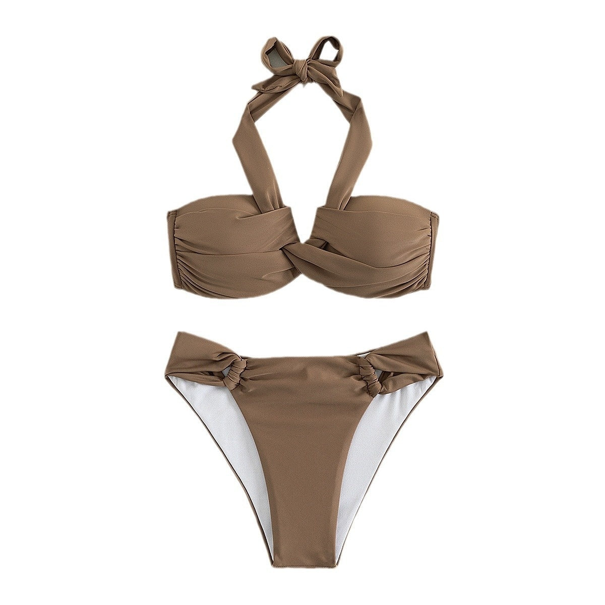 Women's Solid Colour Bikini Set | Nylon Two-Piece Swimwear