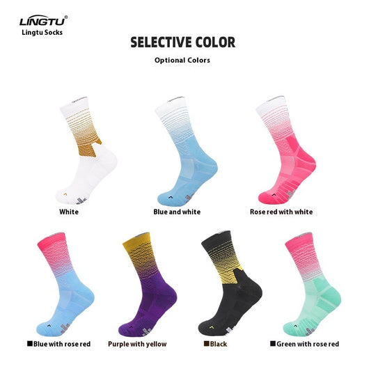 Men's Gradient Sports Socks | Quick-Dry Anti-Slip | Cycling & Running
