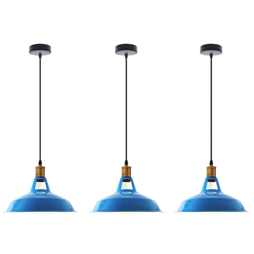 3-Pack Retro Industrial Style Metal Pendant Ceiling Lights ~6268-9