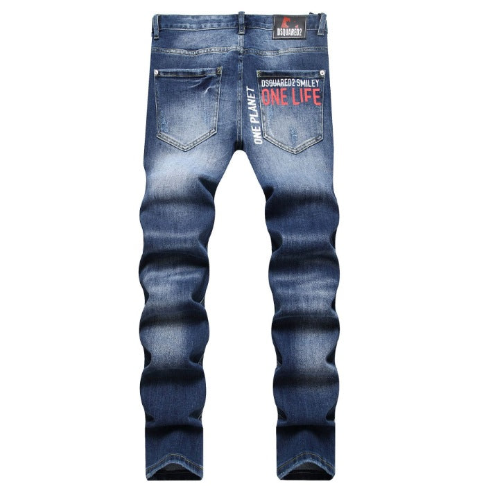 Men's Slim-Fit Denim Jeans – Classic Blue, Waist Sizes 28–42